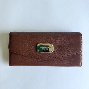Michael Kors Tan Pebble Genuine Leather Wallet